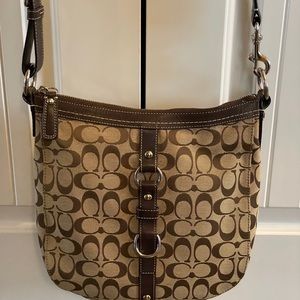 Coach Handbag, Brown with Silver hardware